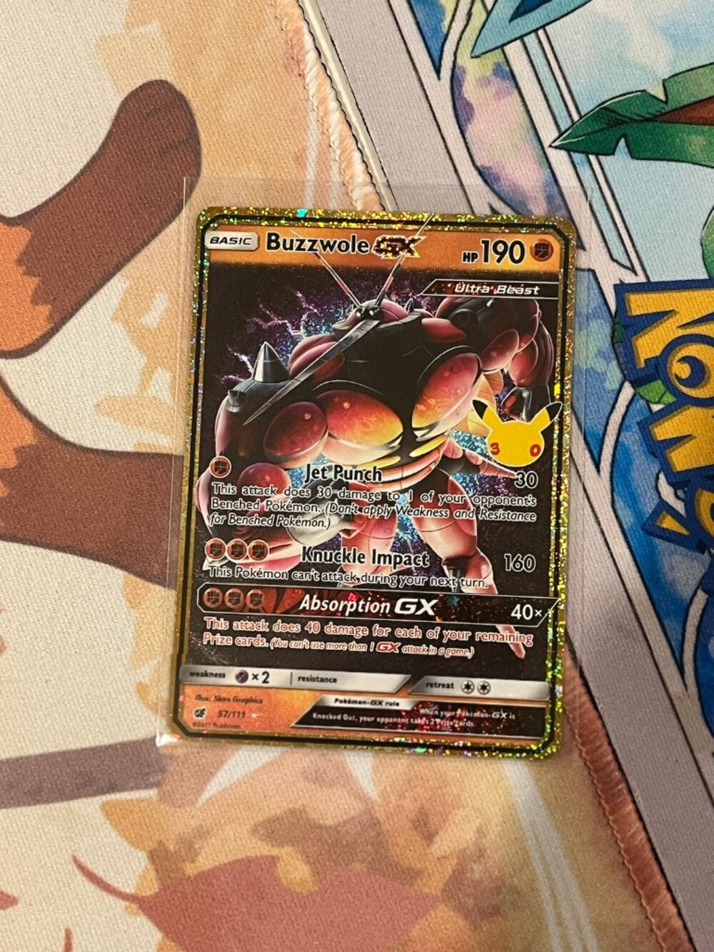 Pokemon TCG Buzzwole GX 57/111 SM Crimson Invasion Holo Ultra Rare Full Art Card